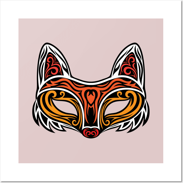 Fox Mask Wall Art by martinussumbaji